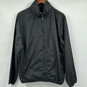 Izod Golf Windbreaker Jacket Medium Black